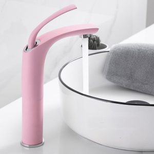 Vòi lavabo màu hồng VA-335